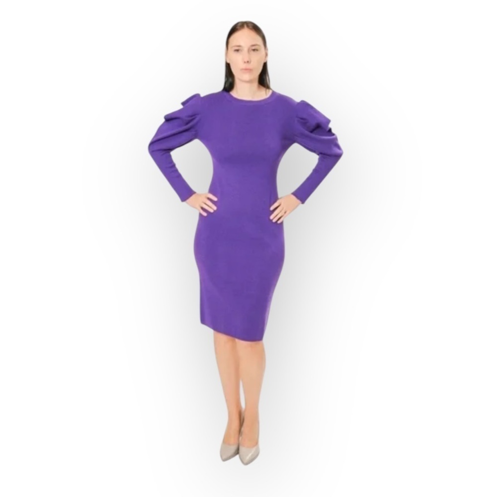 Area Stars Novelty Sleeve Knit Dress Purple NWT Size Medium